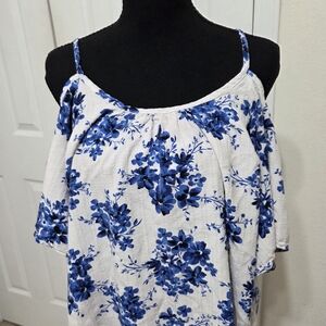 Torrid Blue Floral Blouse
